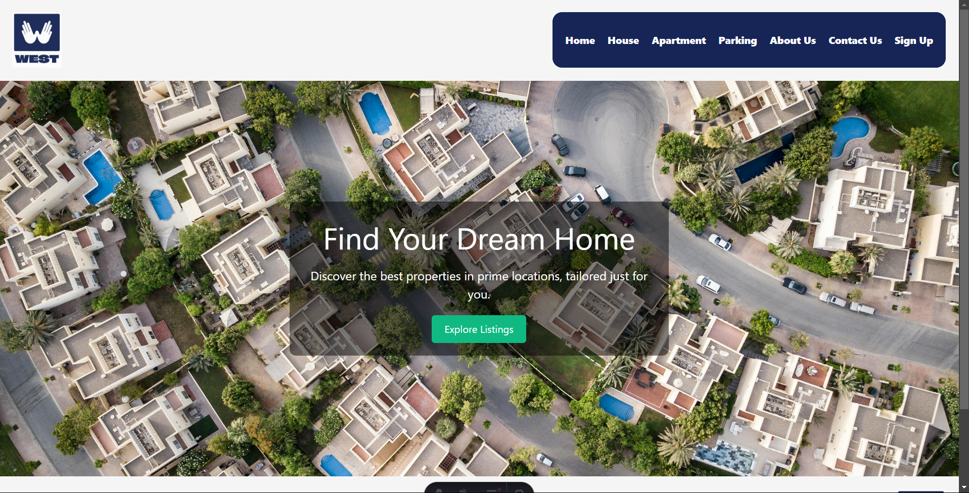 Real Estate Front-End Project Screenshot 1