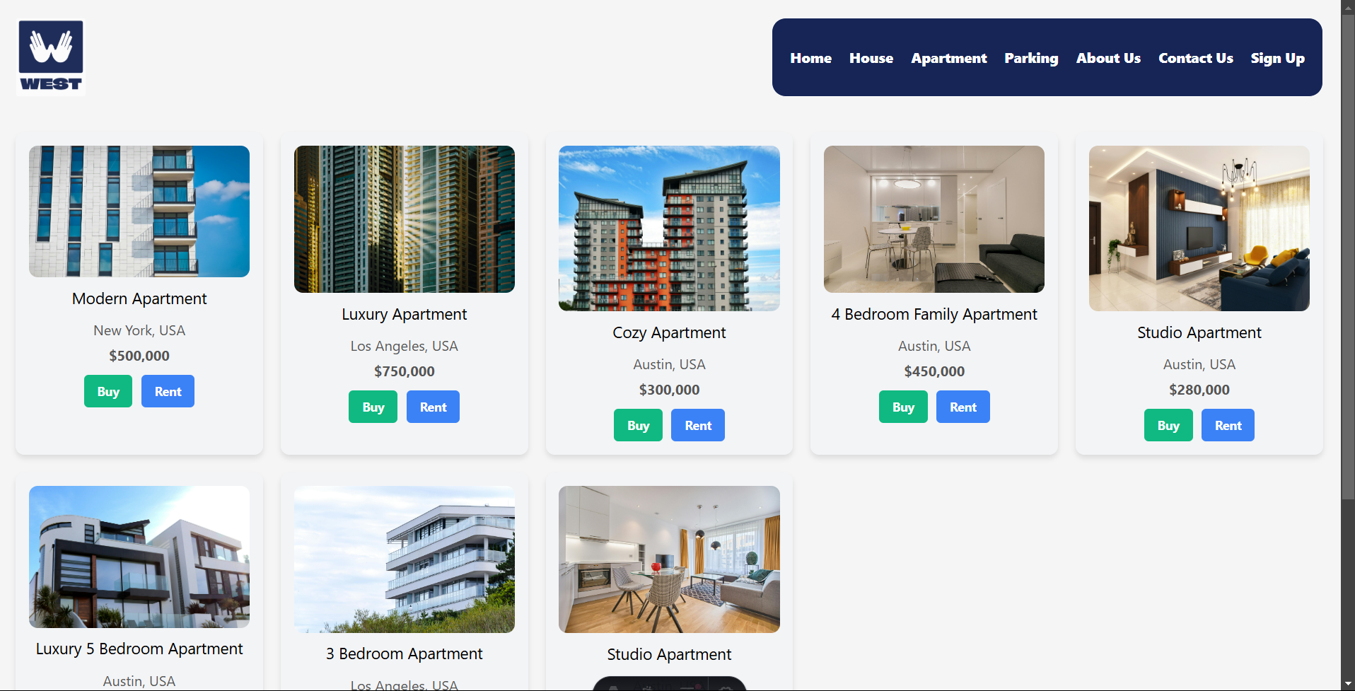 Real Estate Front-End Project Screenshot 3