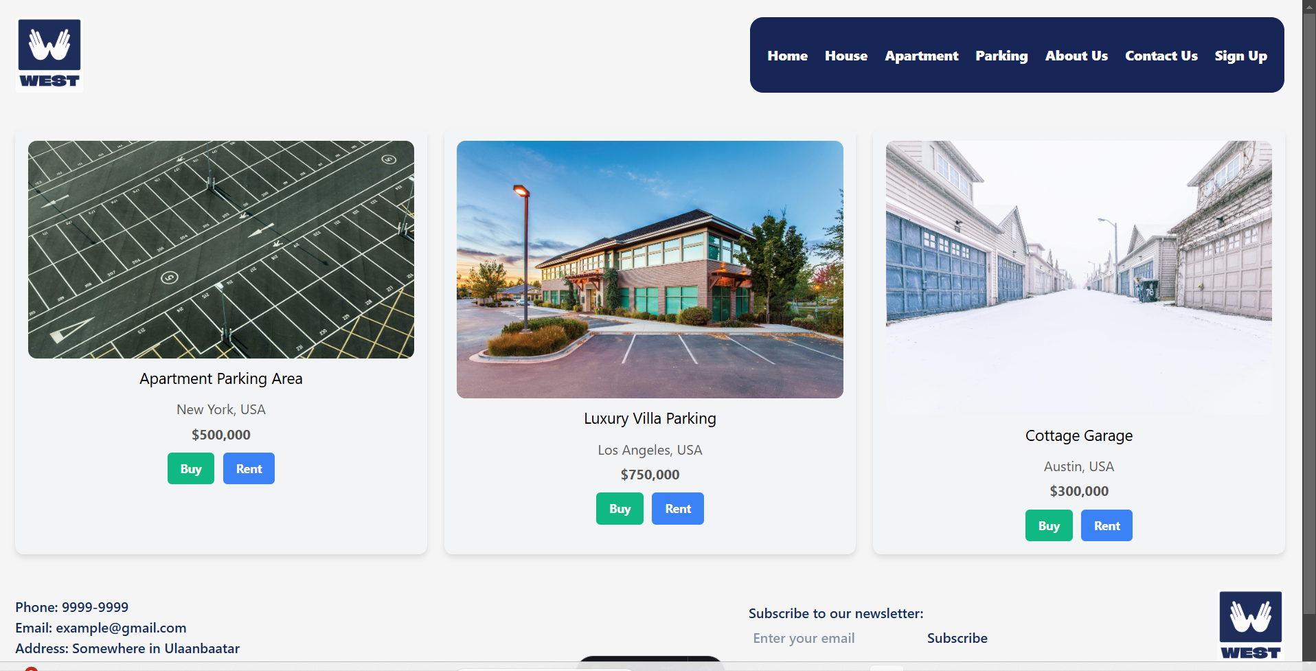 Real Estate Front-End Project Screenshot 2