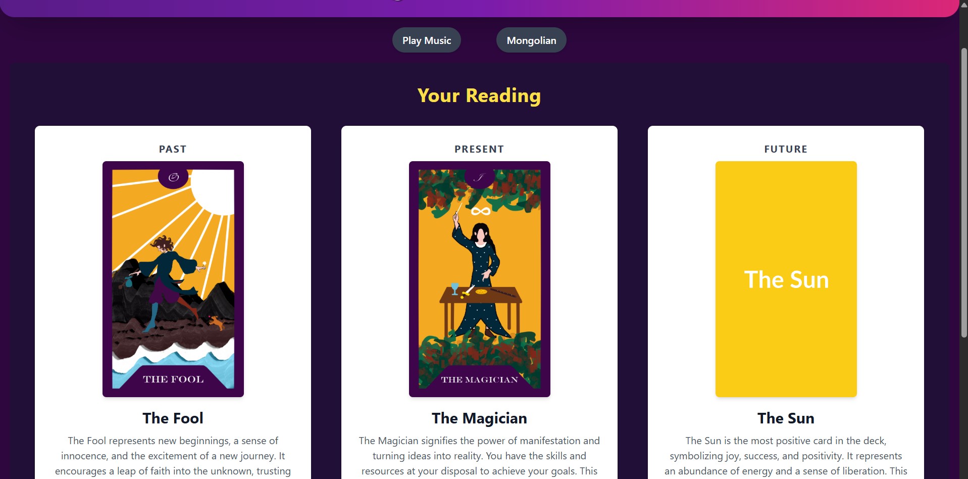 Tarot Reader Screenshot 1